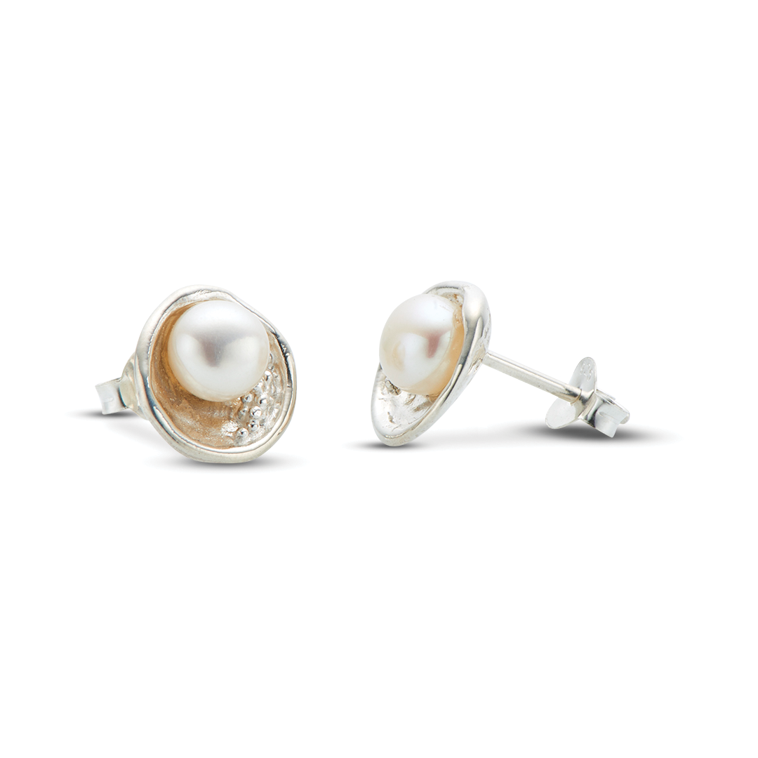 Pearl stud earrings