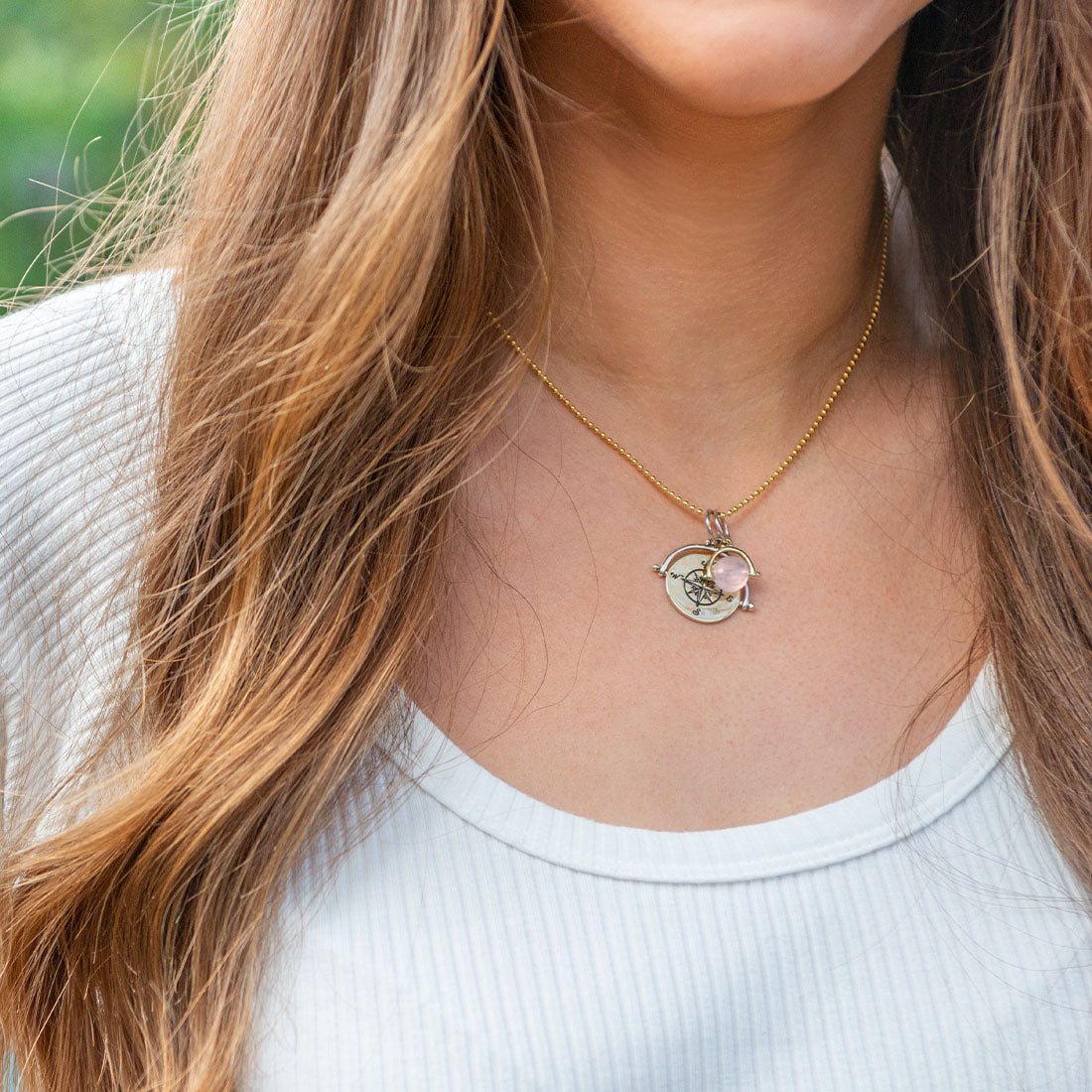 Rose quartz love spinner charm