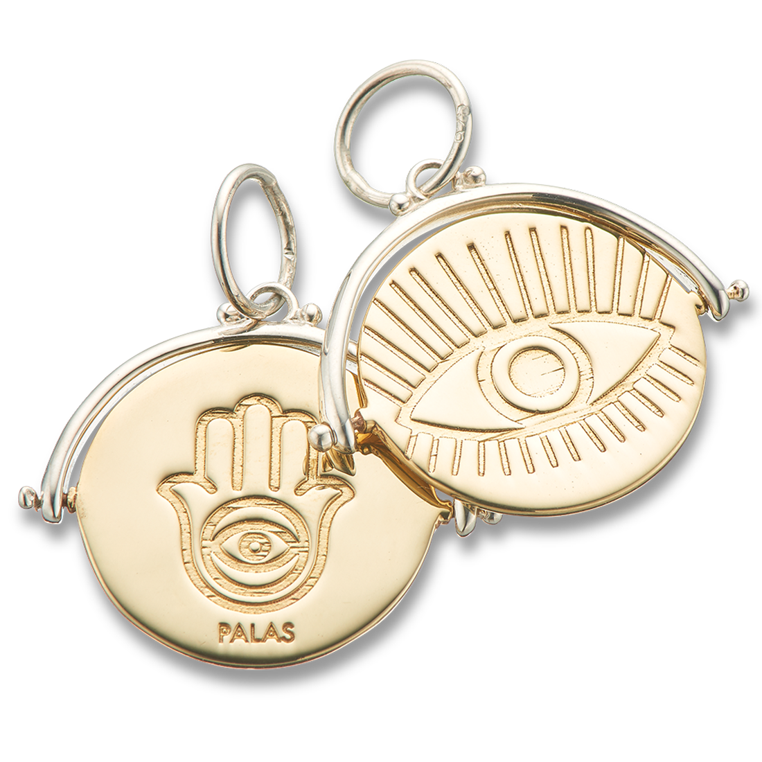 Evil eye and hamsa protection spinner charm