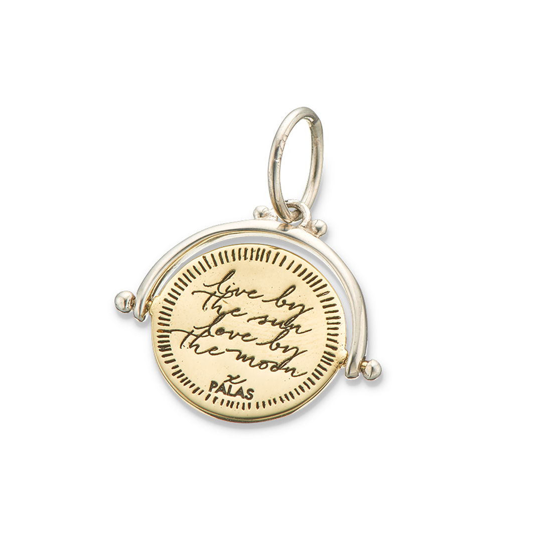 Live by the sun love by the moon spinner charm