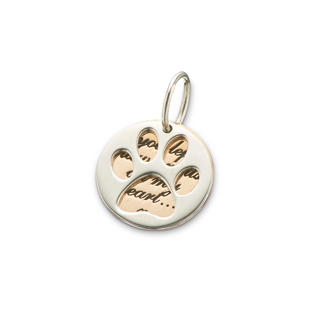 Paw prints on my heart slider charm