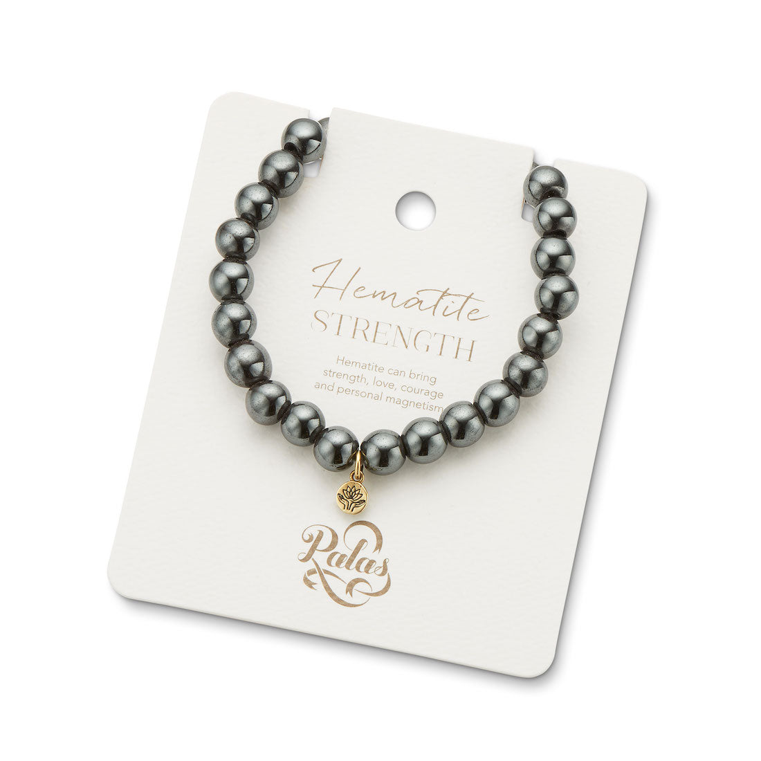 Hematite 'strength' energy gem bracelet
