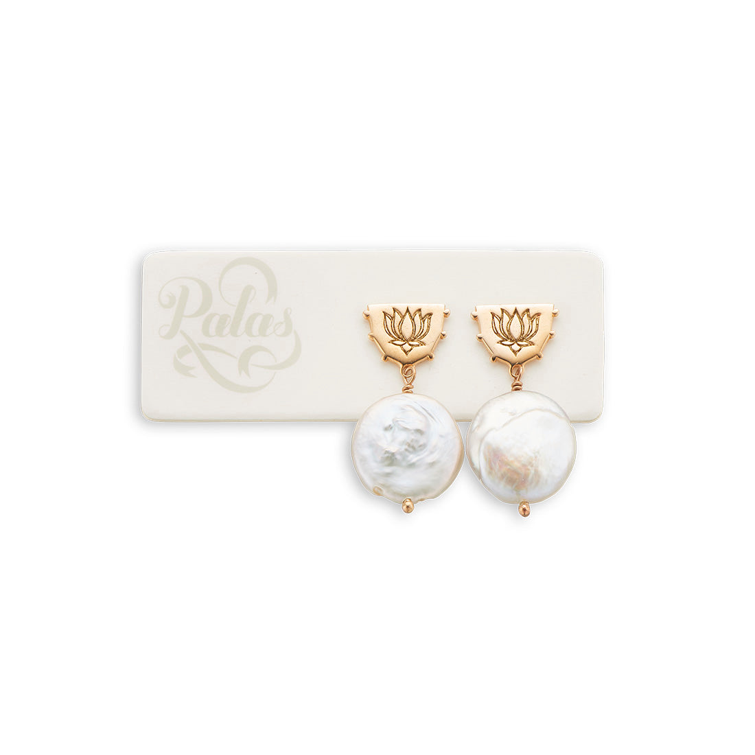 Lotus pearl earrings