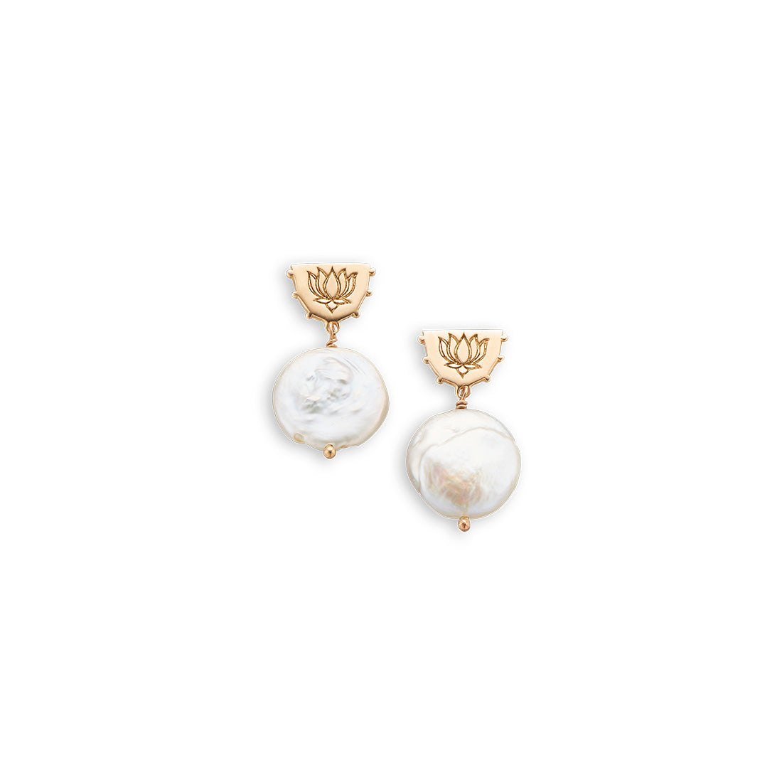 Lotus pearl earrings