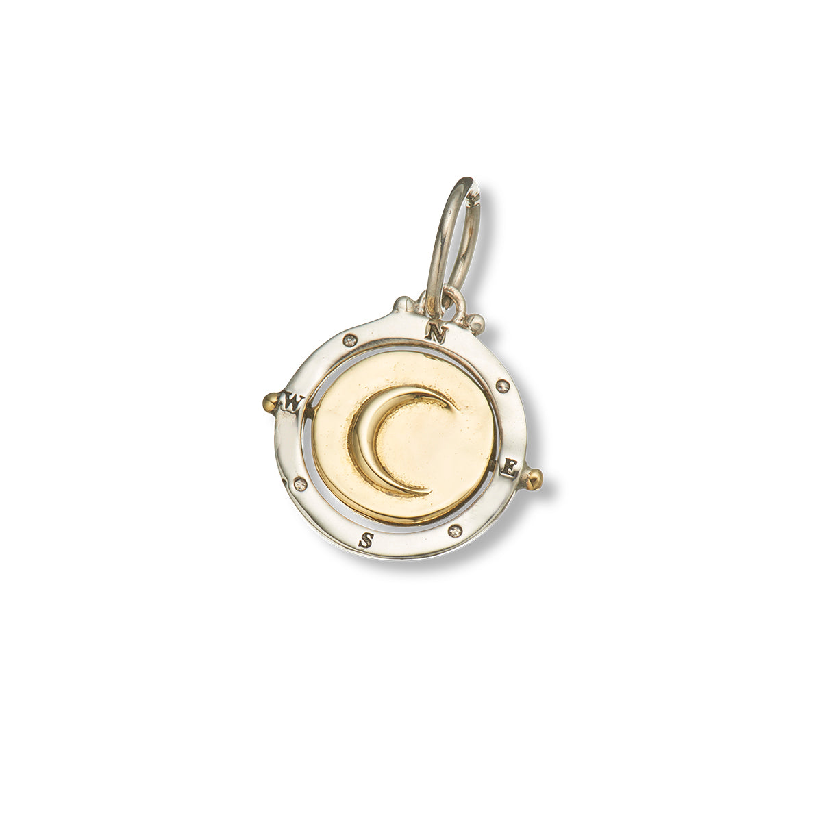 Moon and stars direction spinner charm