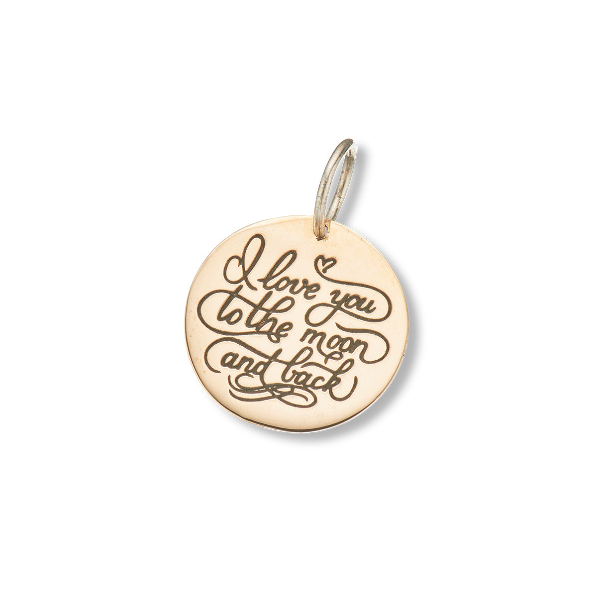 Love you to the moon and back script charm