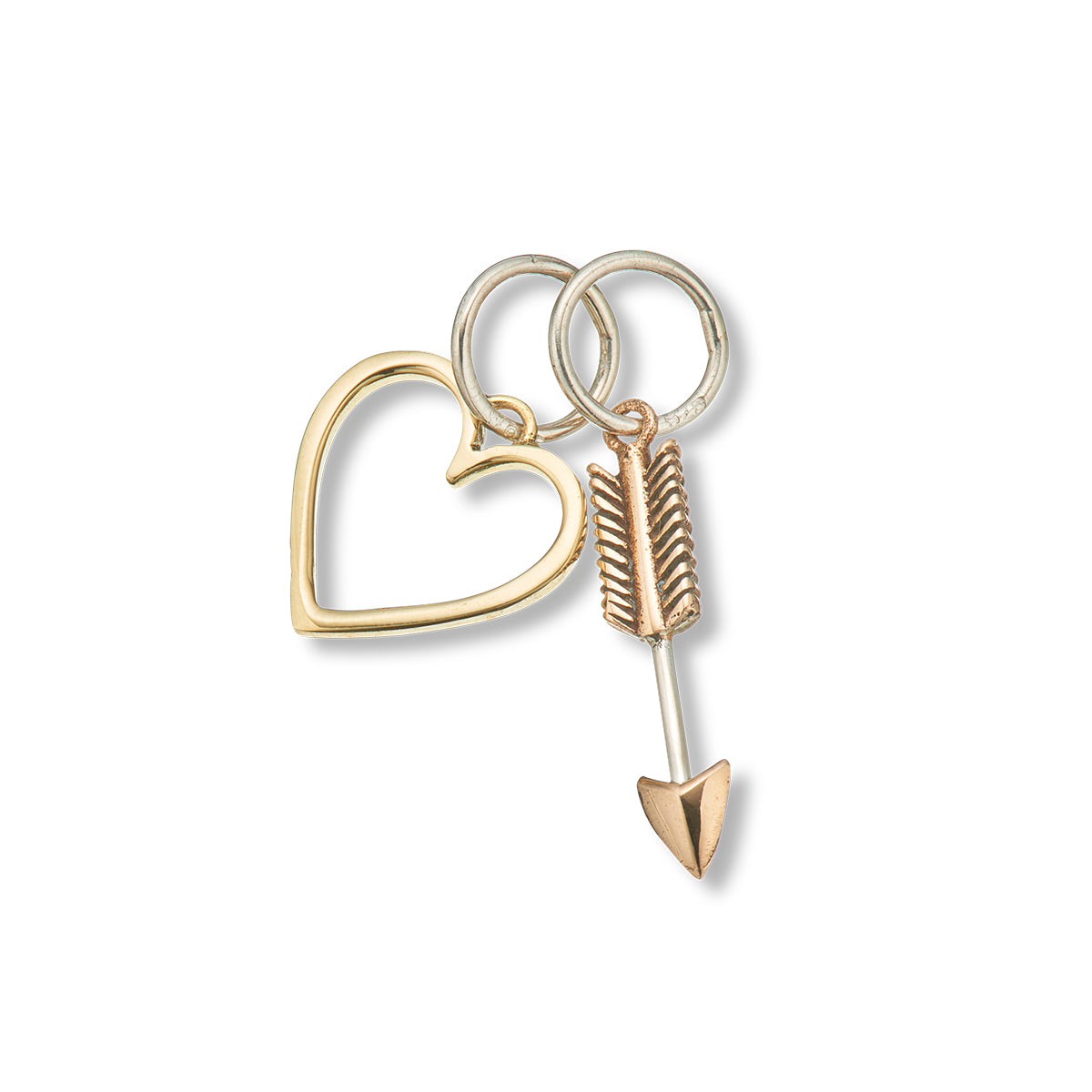 Heart and arrow charm (pair)