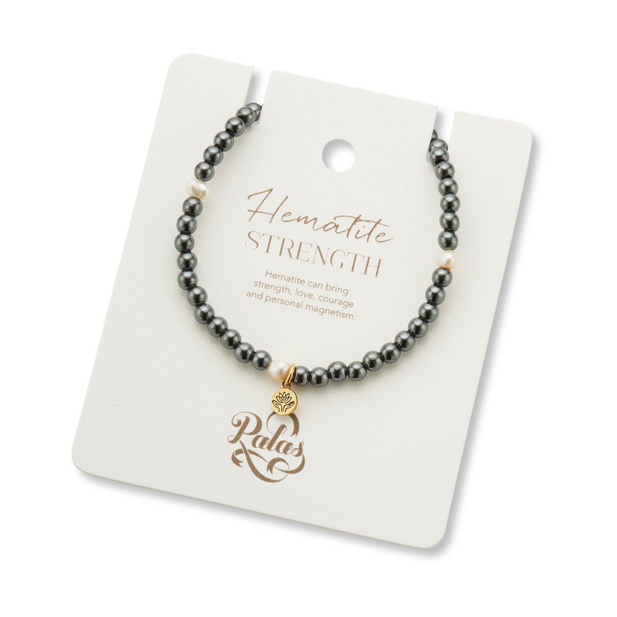 Hematite & pearl prosperity gem bracelet