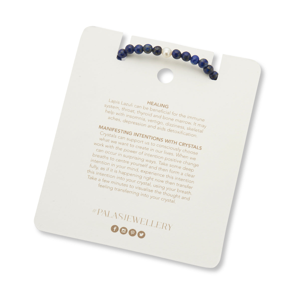 Lapis lazuli & pearl prosperity gem bracelet