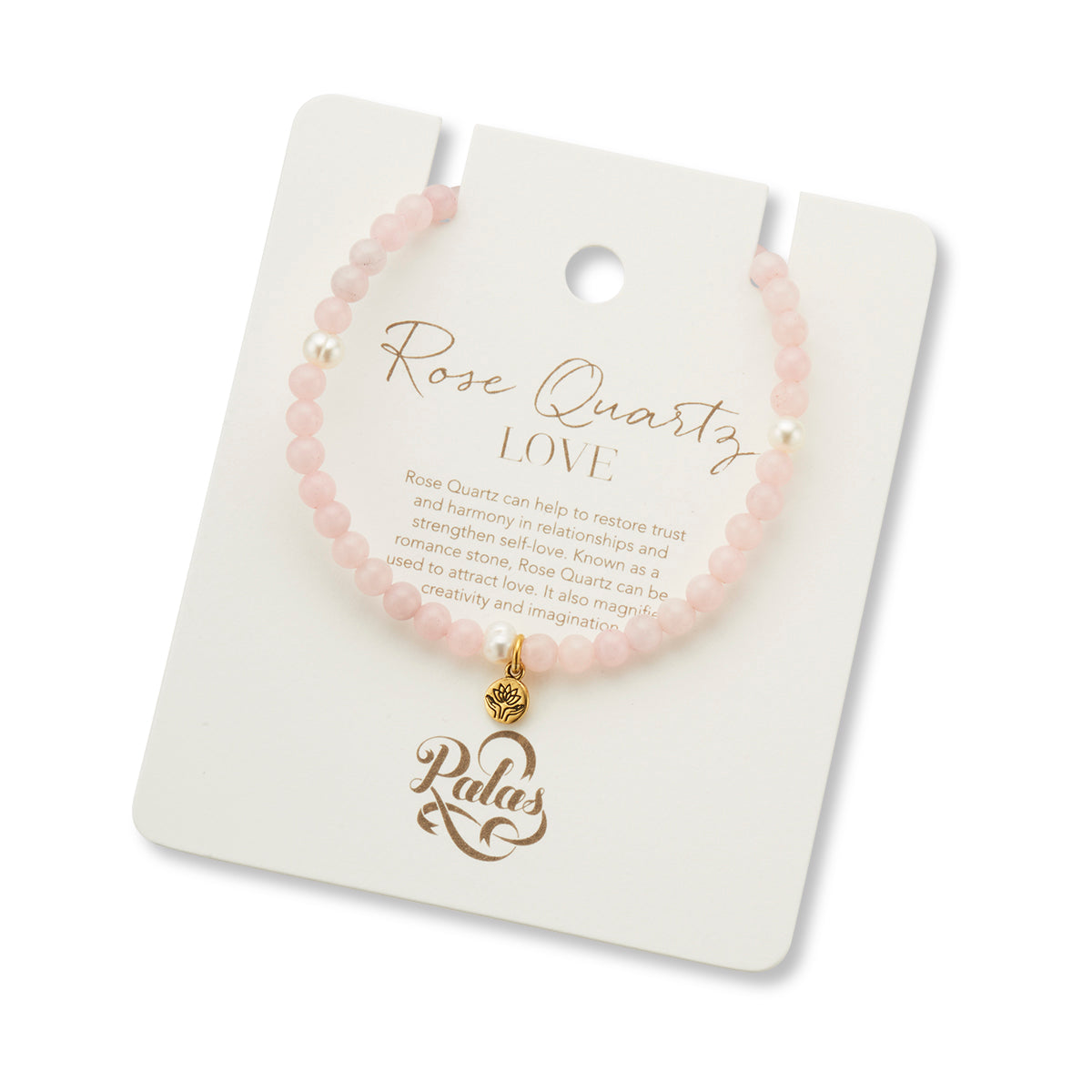 Rose quartz & pearl prosperity gem bracelet