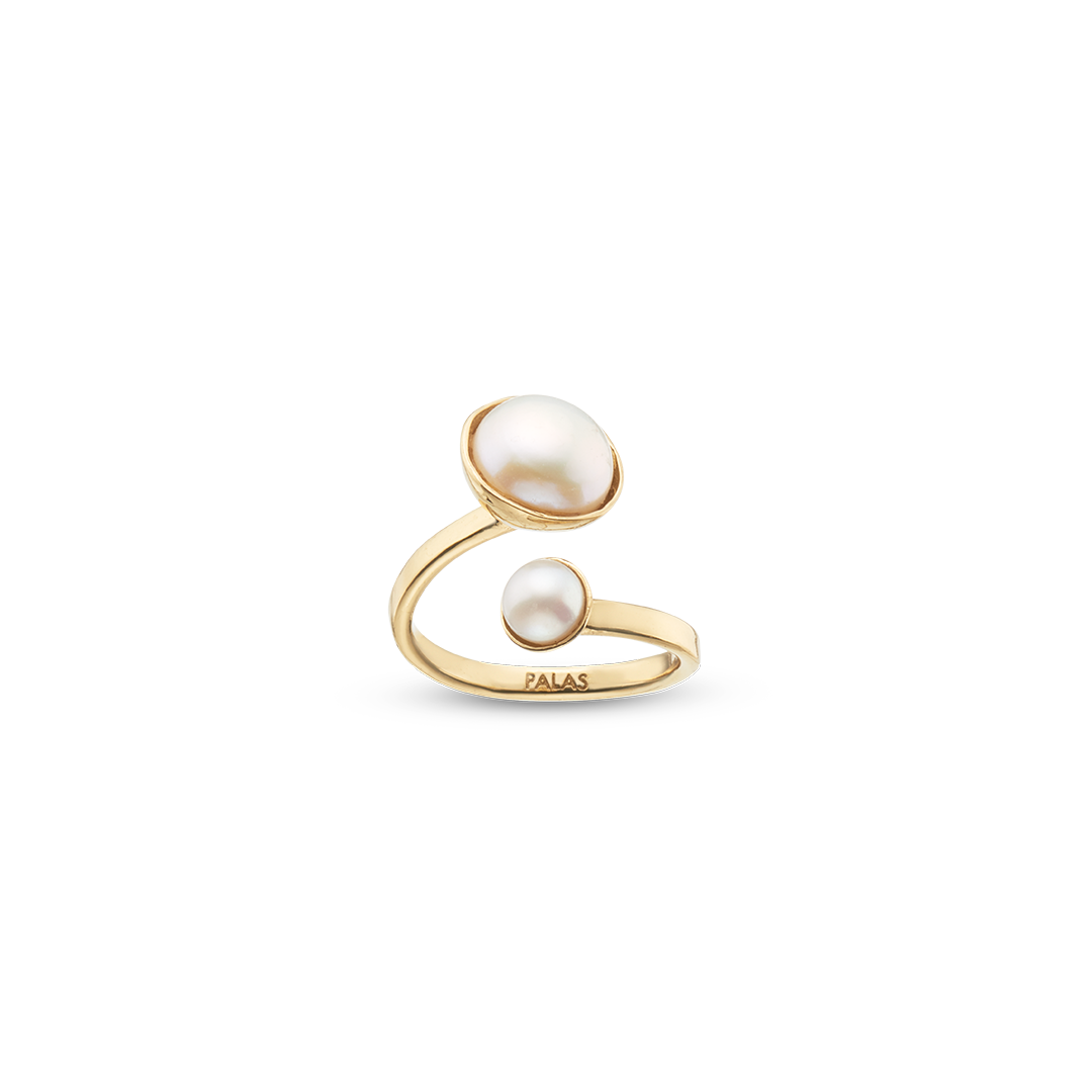 Aphrodite double pearl ring