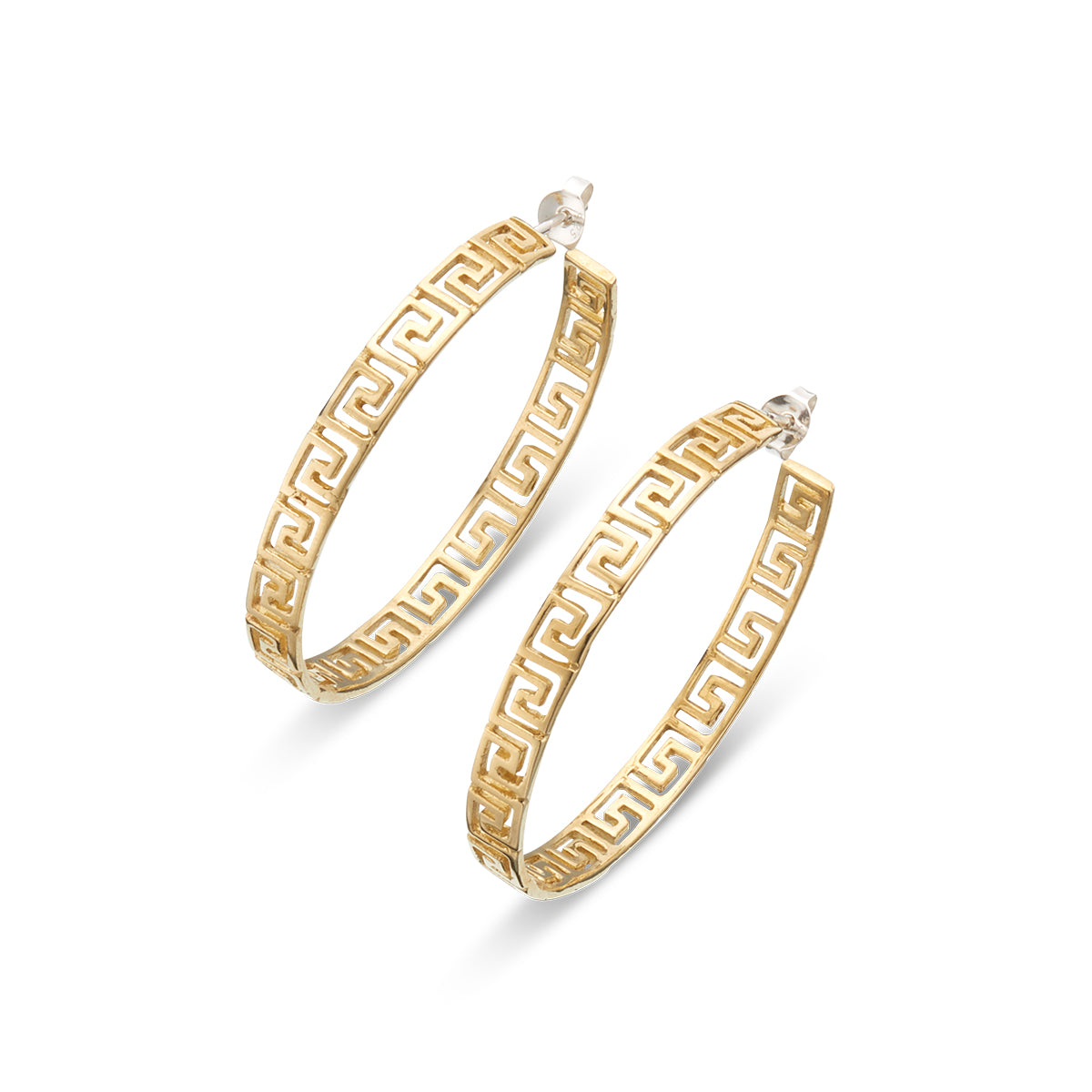 Paros Greek Key hoop earrings