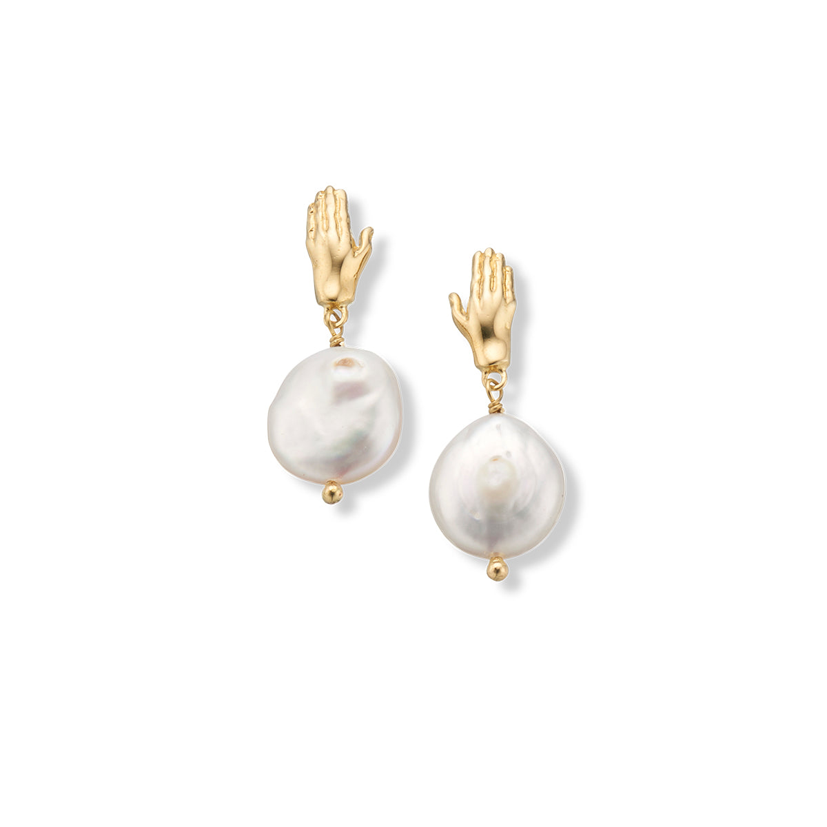 Aristotle hand and pearl earrings