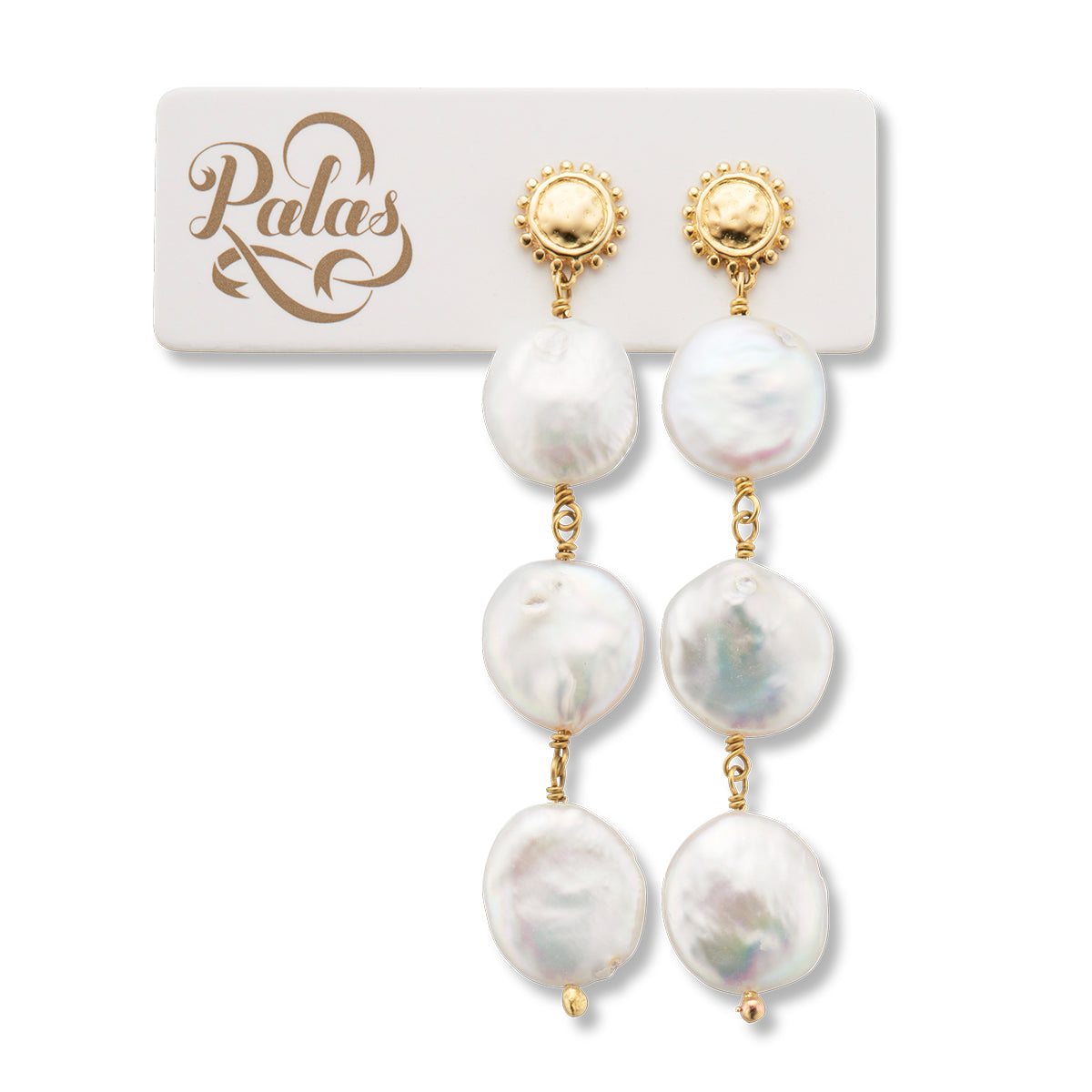 Three pearl outlet drop earrings