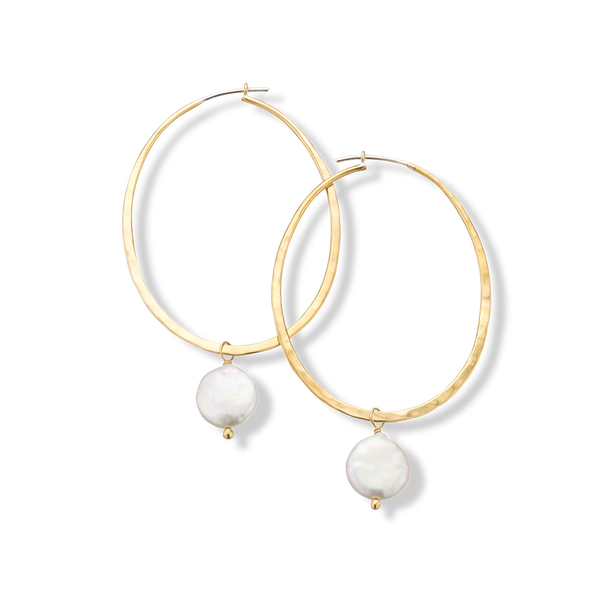 Icaria hoop pearl earrings