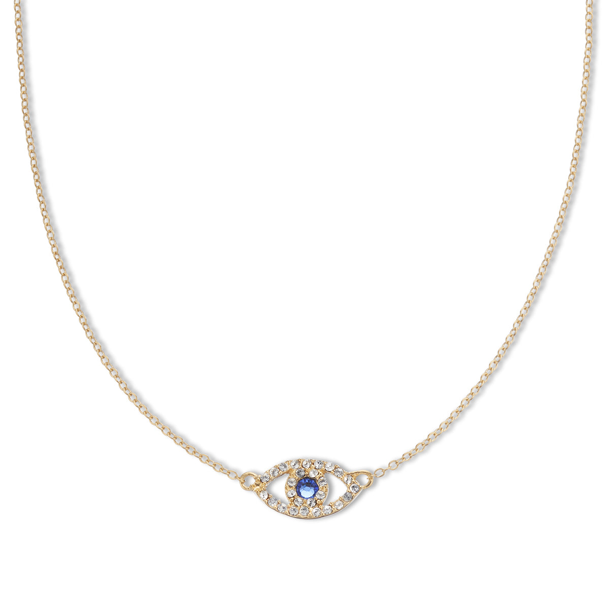 Mykonos evil eye necklace 18k gold plated