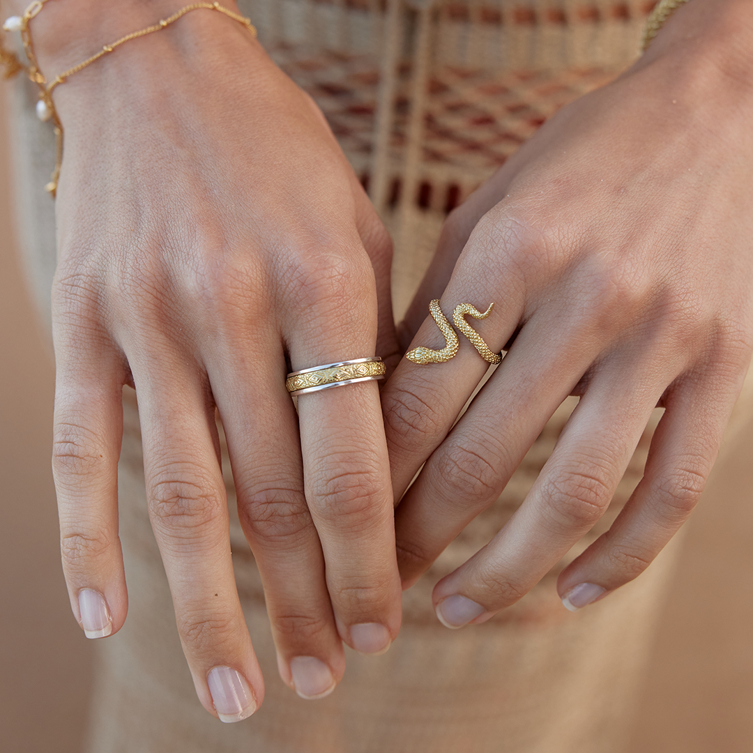 Evil eye meditation spinning ring