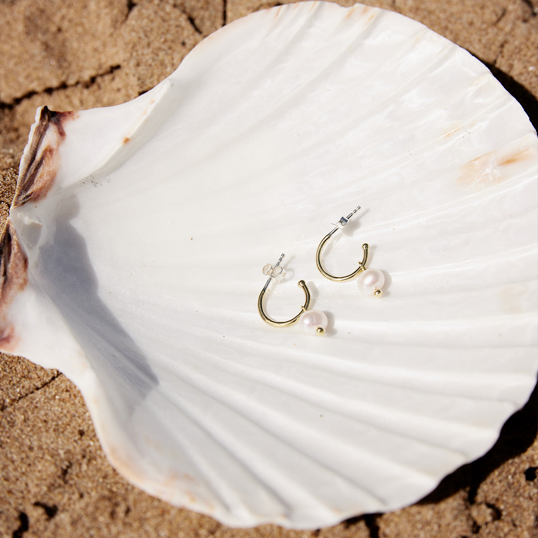 Prosperity pearl hoop earrings