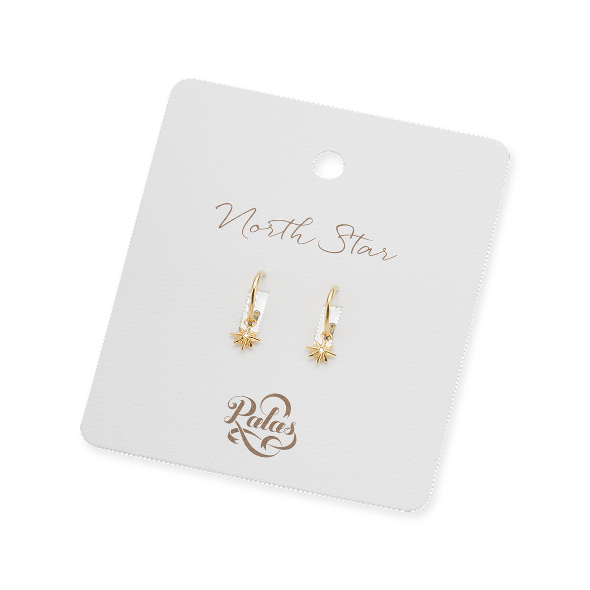 North star hoop earrings