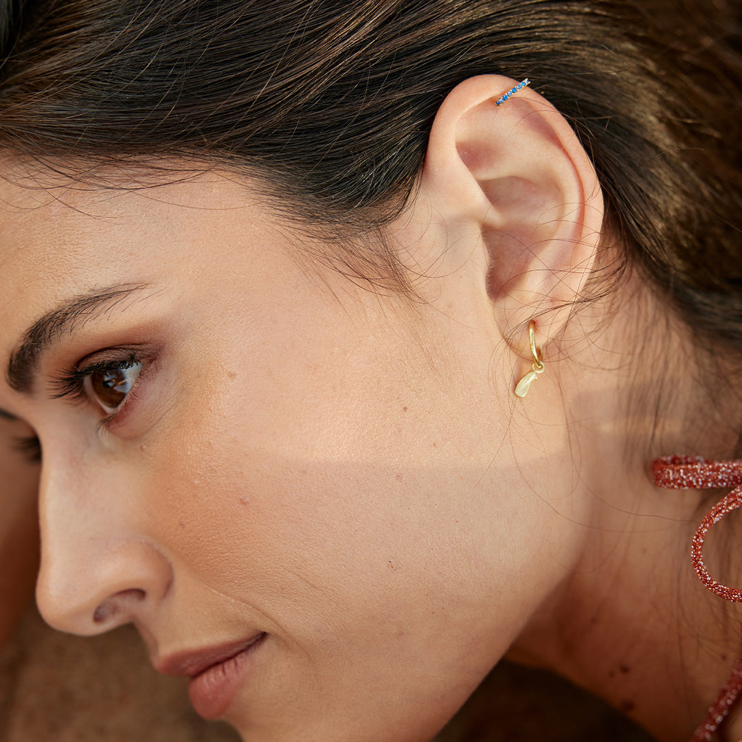 Feather hoop earrings