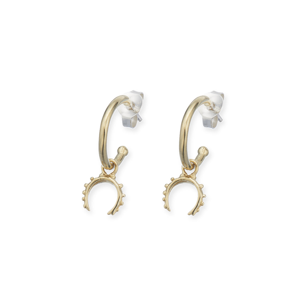 Goddess moon hoop earrings