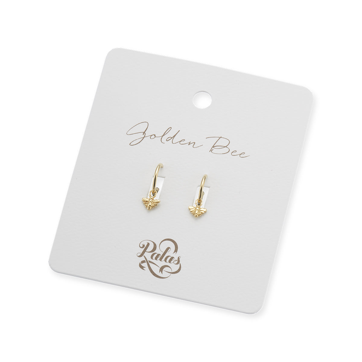 Golden bee hoop earrings