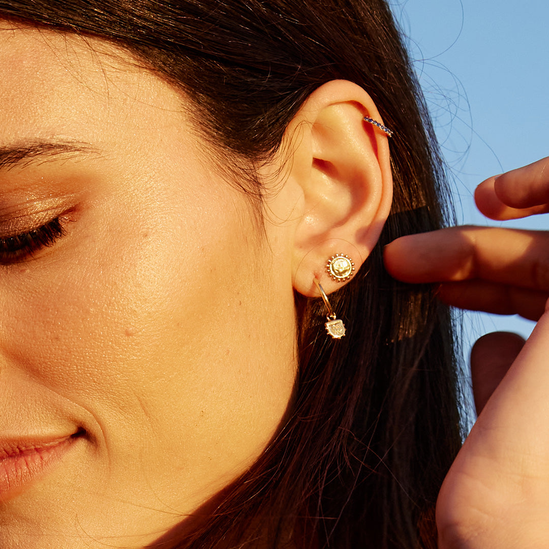 Lotus hoop earrings