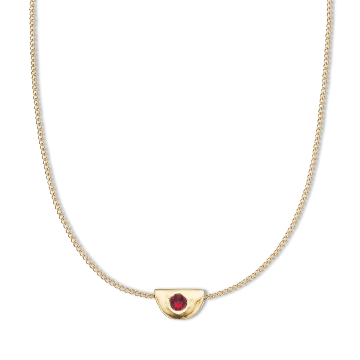 January garnet birthstone necklace 18k gold plated