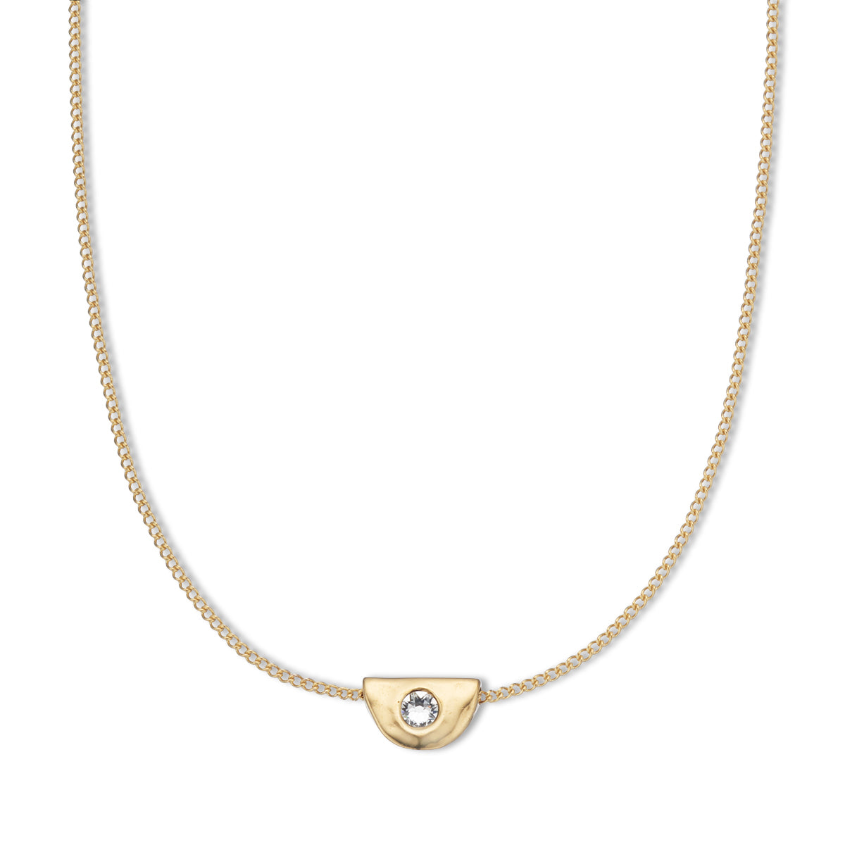 April diamond birthstone necklace 18k gold plated