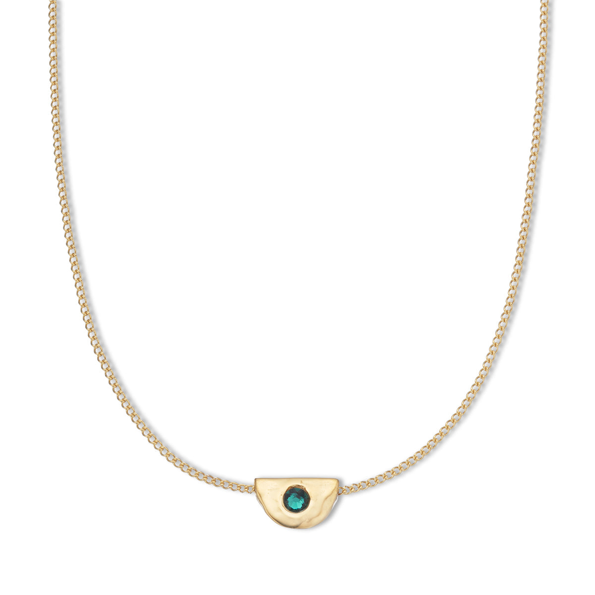 May emerald birthstone necklace 18k gold plated