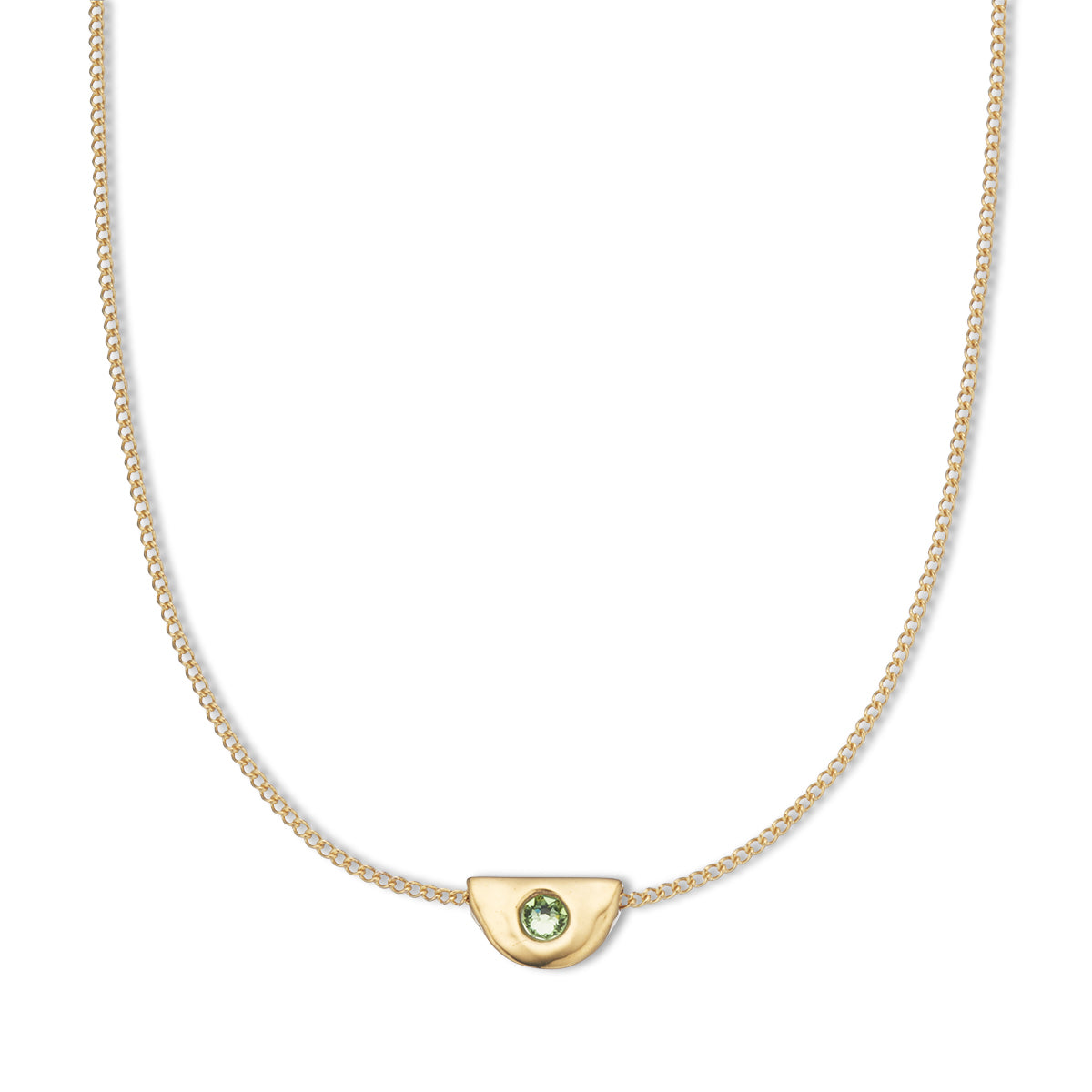 August peridot birthstone necklace 18k gold plated