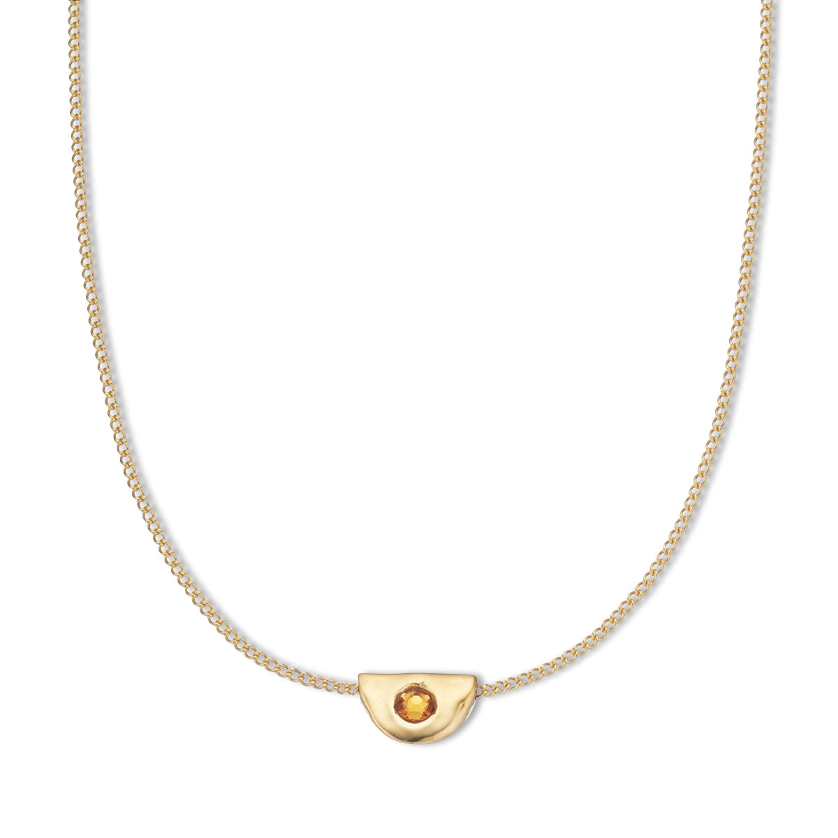 November citrine birthstone necklace 18k gold plated