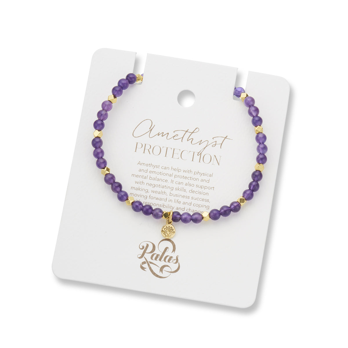 Amethyst 'protection' aura of gold gem bracelet
