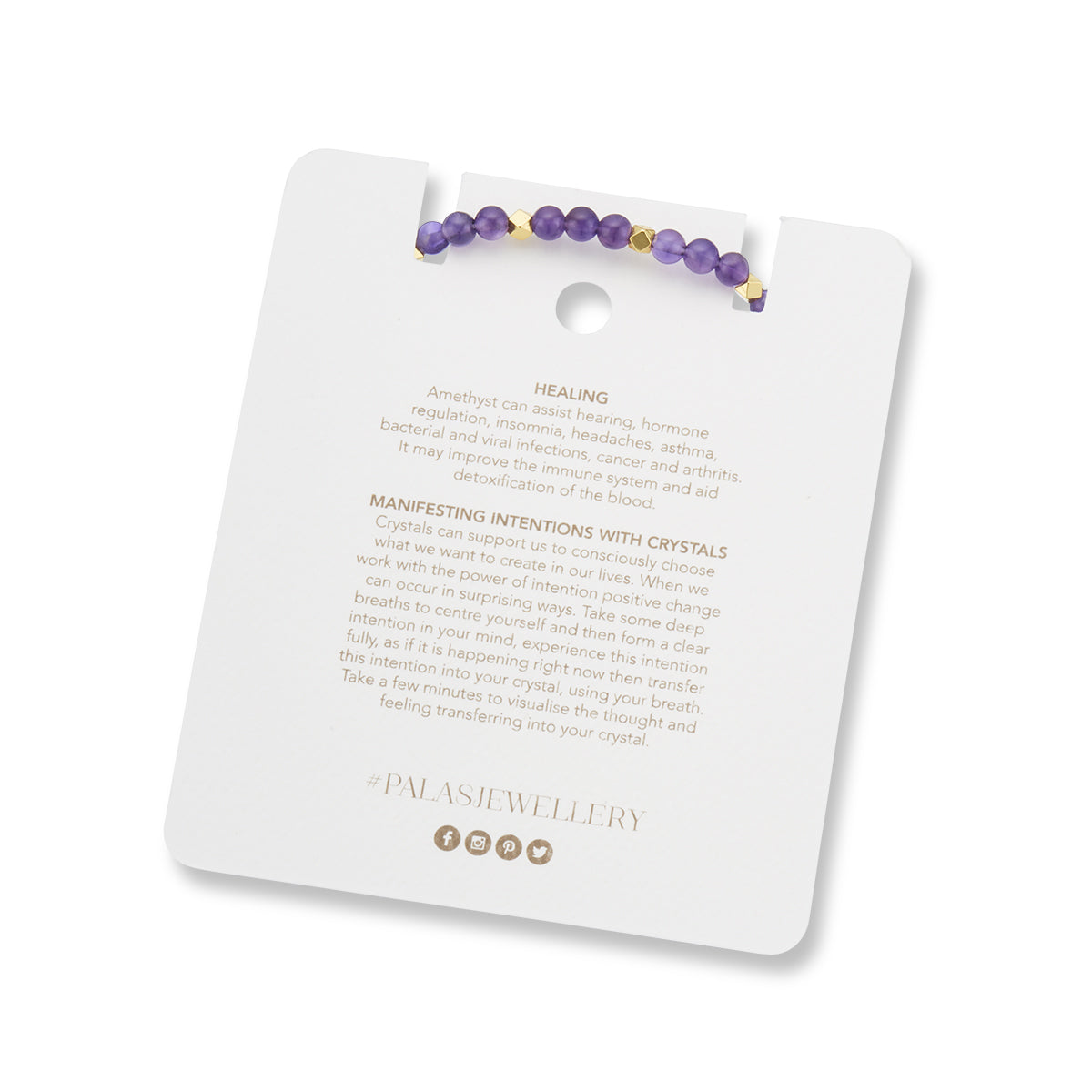 Amethyst 'protection' aura of gold gem bracelet