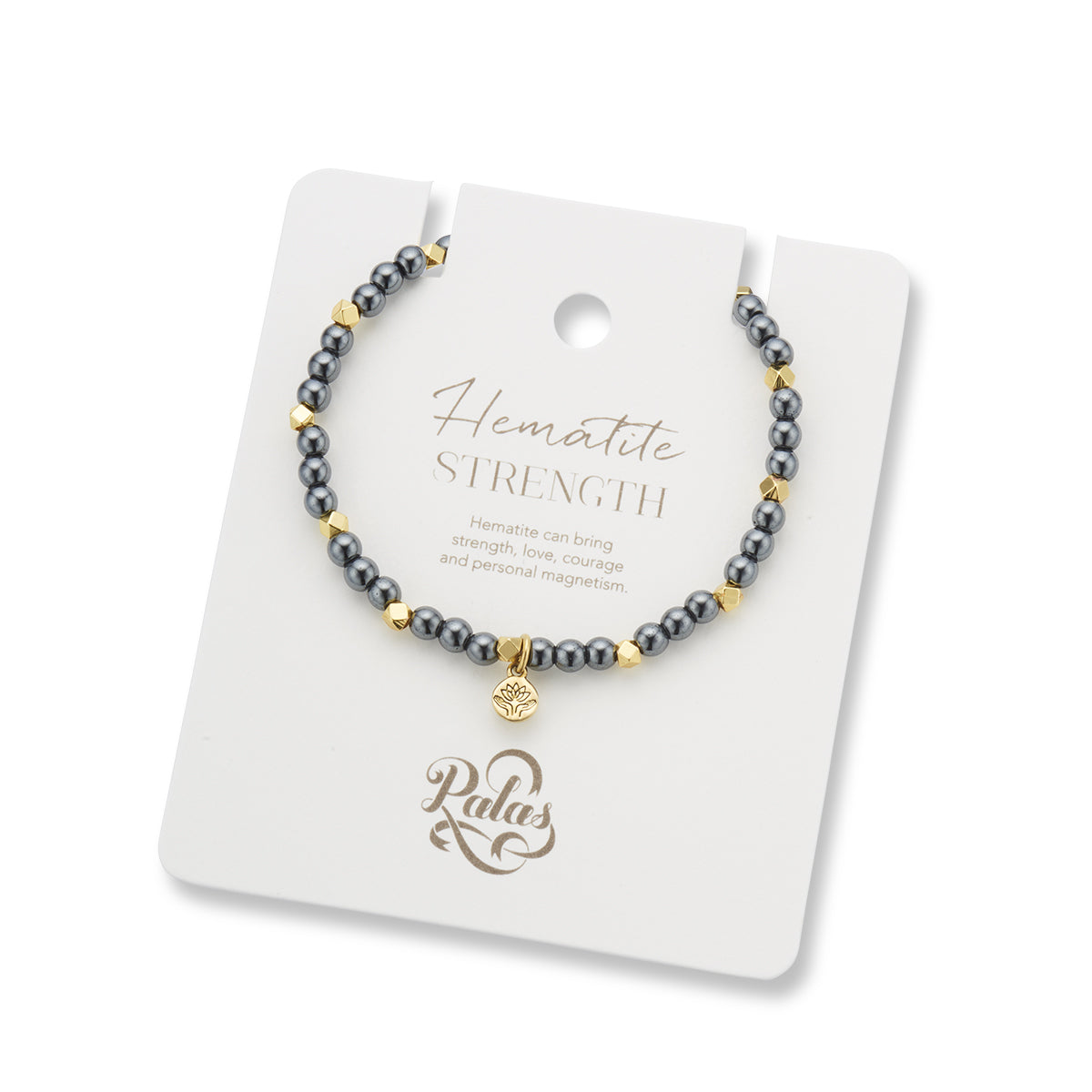 Hematite aura of gold gem bracelet