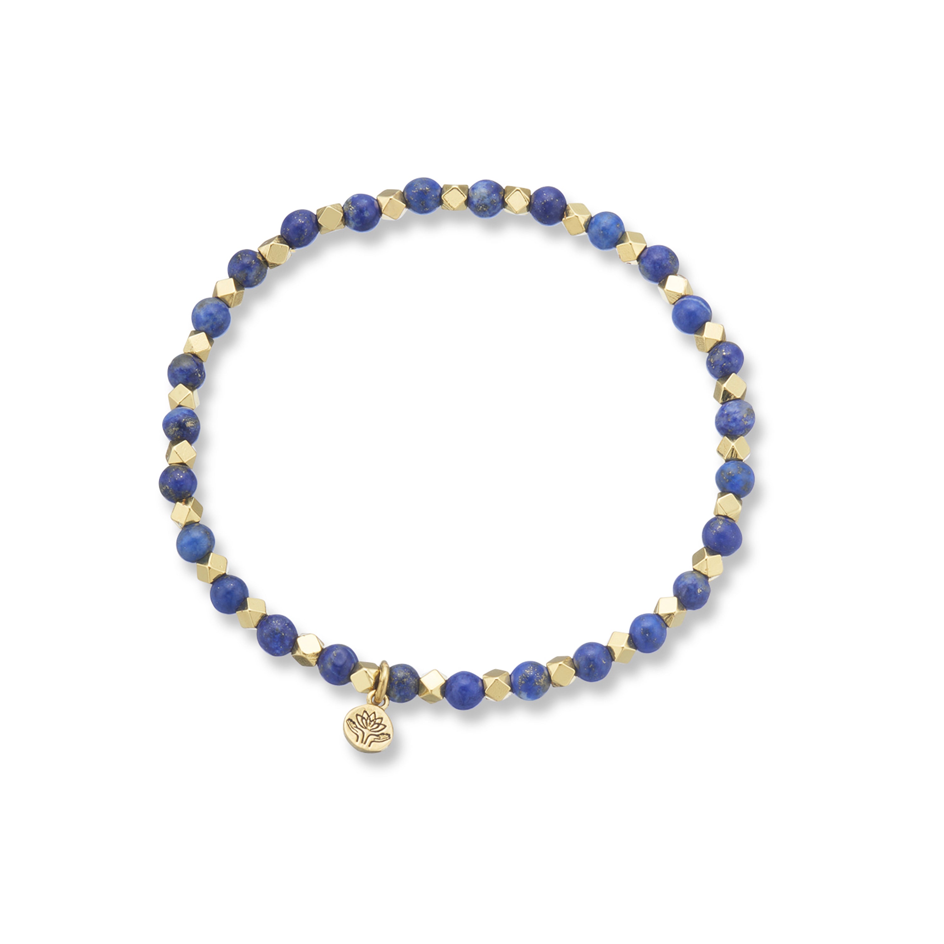 Lapis Lazuli aura of gold gem bracelet