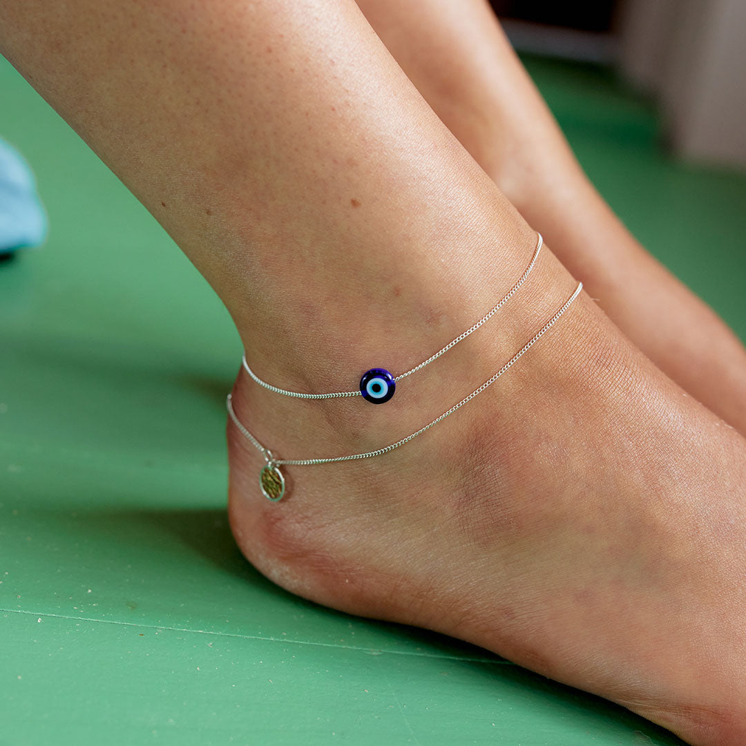 Evil eye protection anklet (adjustable)