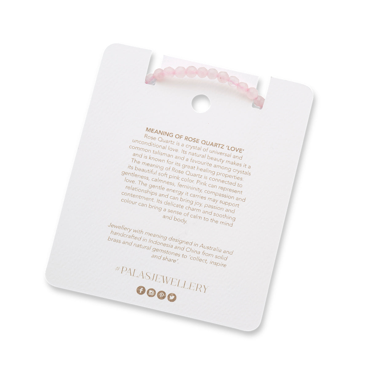 Grateful for my teacher rose quartz gem bracelet