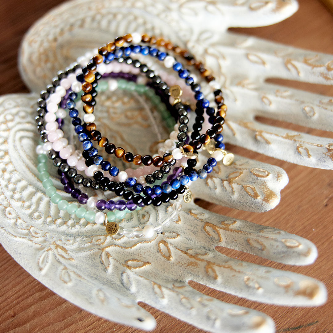 Aventurine & pearl prosperity gem bracelet