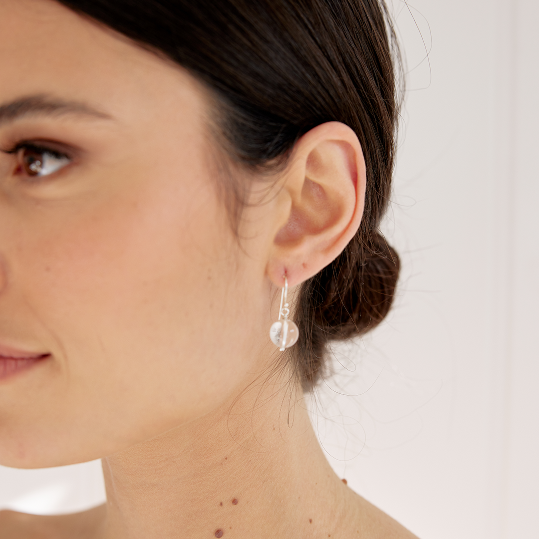 Crystal quartz healing gem earrings