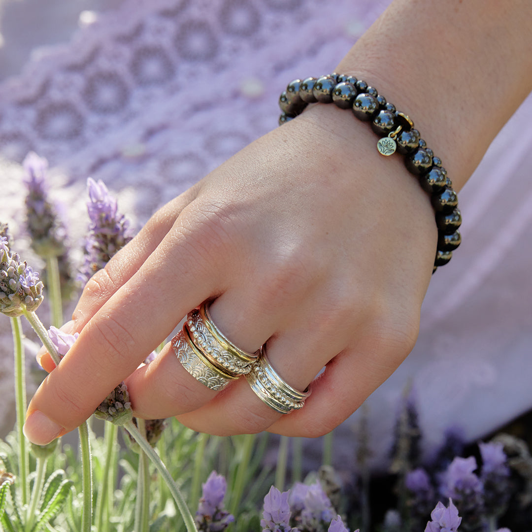Hematite 'strength' healing gem bracelet