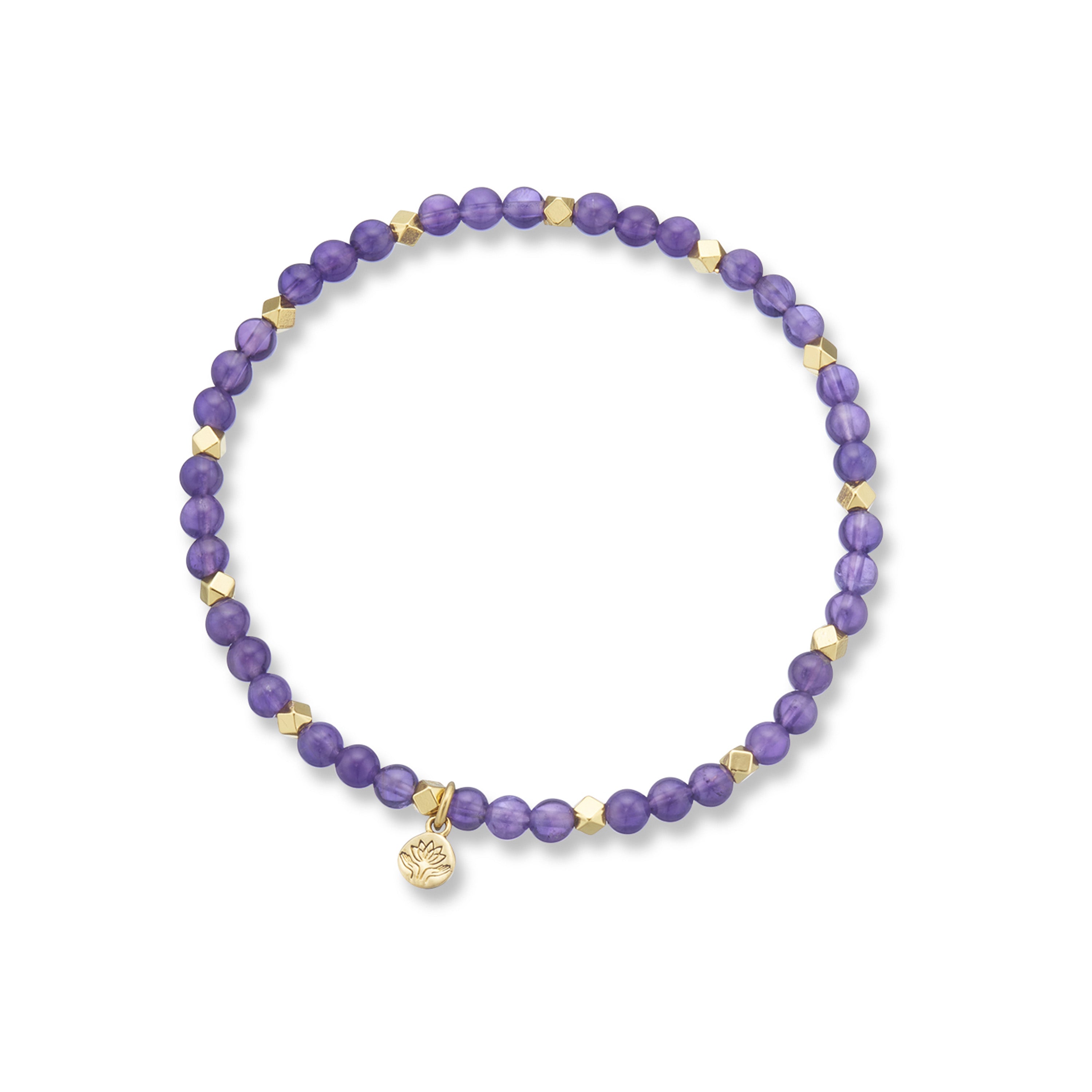 Amethyst 'protection' aura of gold gem bracelet