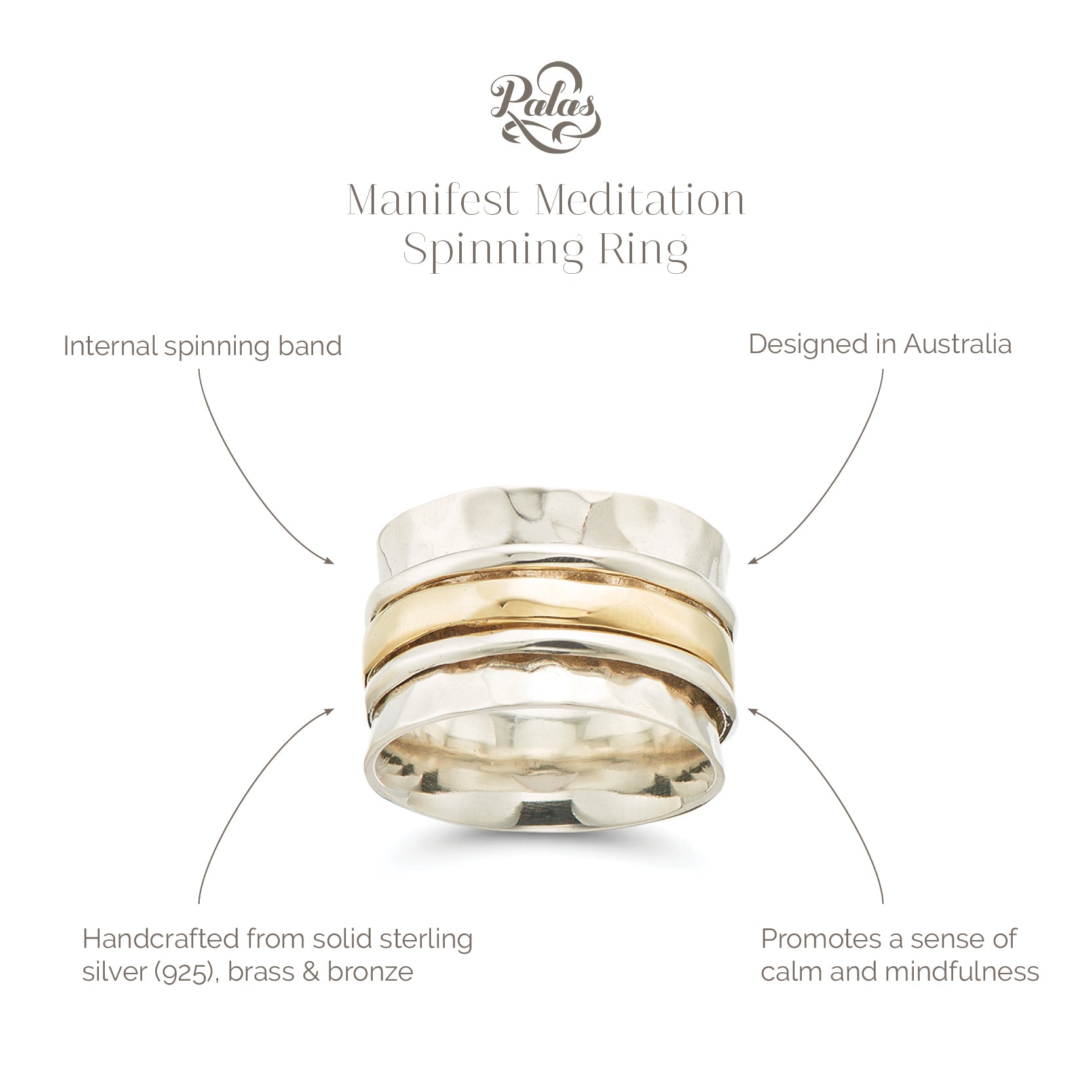 Manifest meditation spinning ring