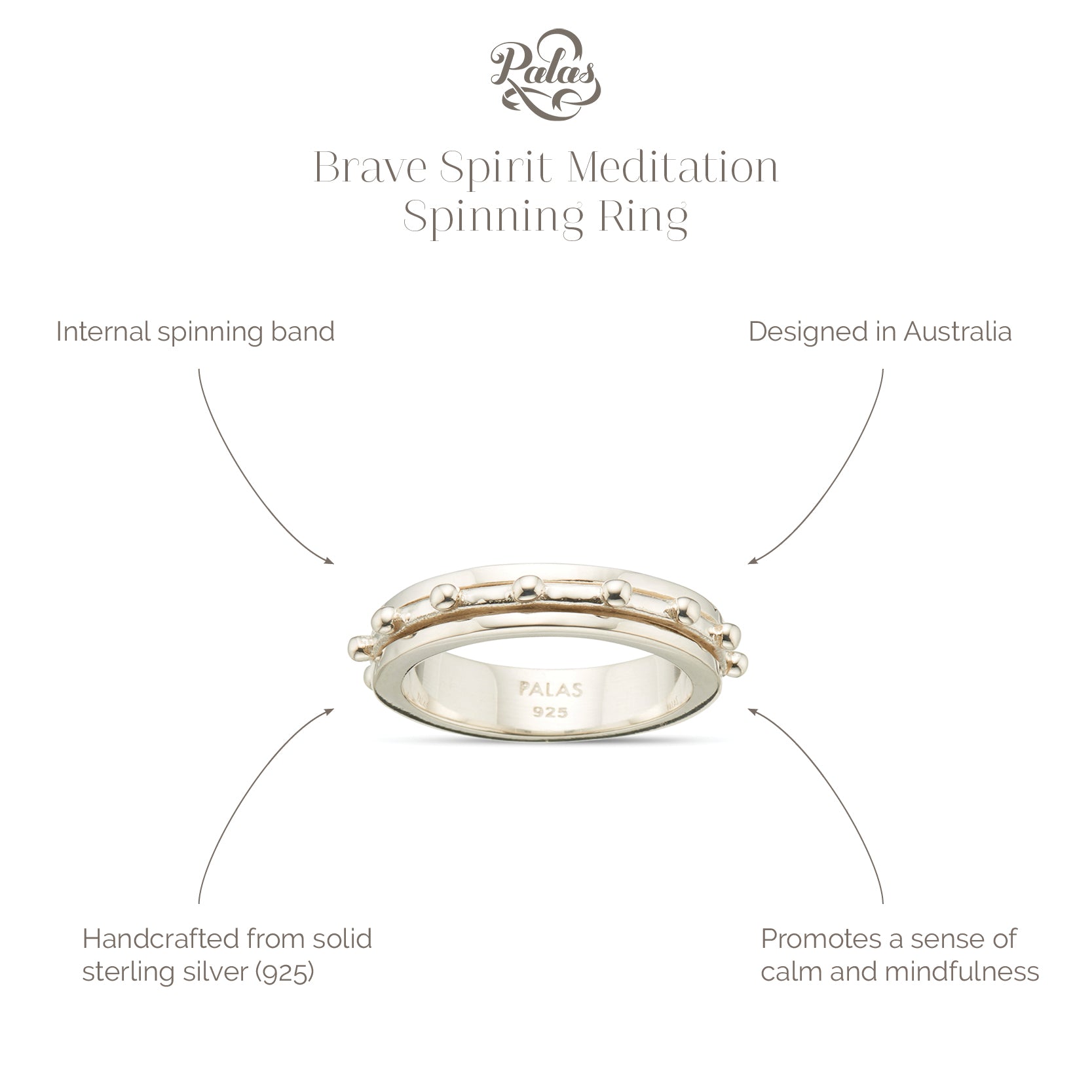 Brave spirit meditation spinning ring