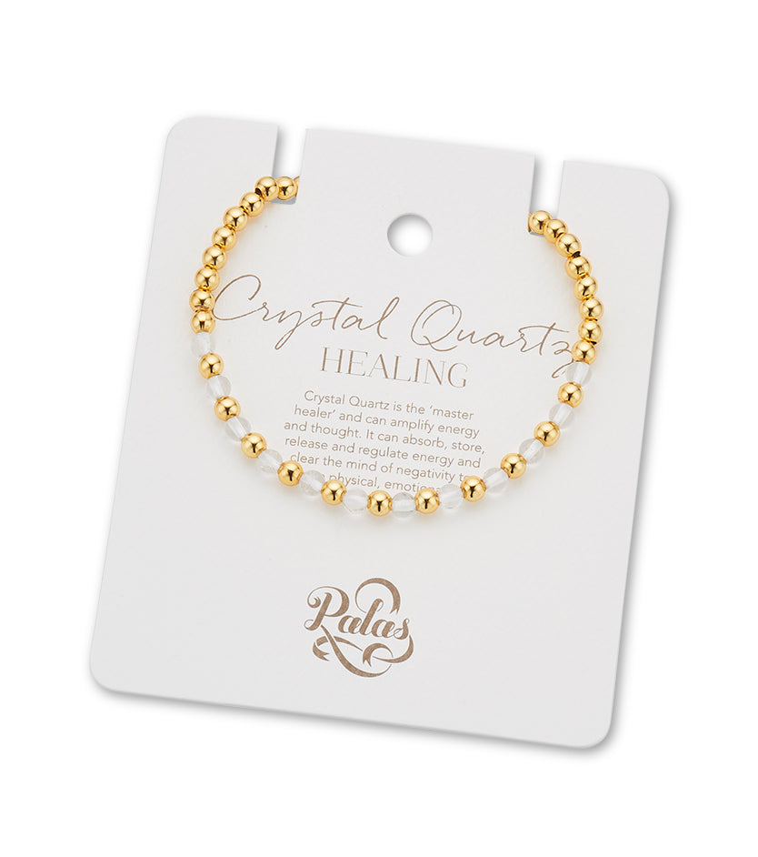 Crystal quartz lotus purity bracelet