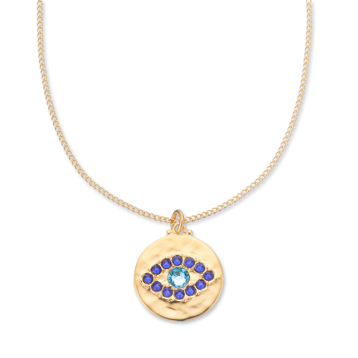 Mati evil eye crystal charm necklace