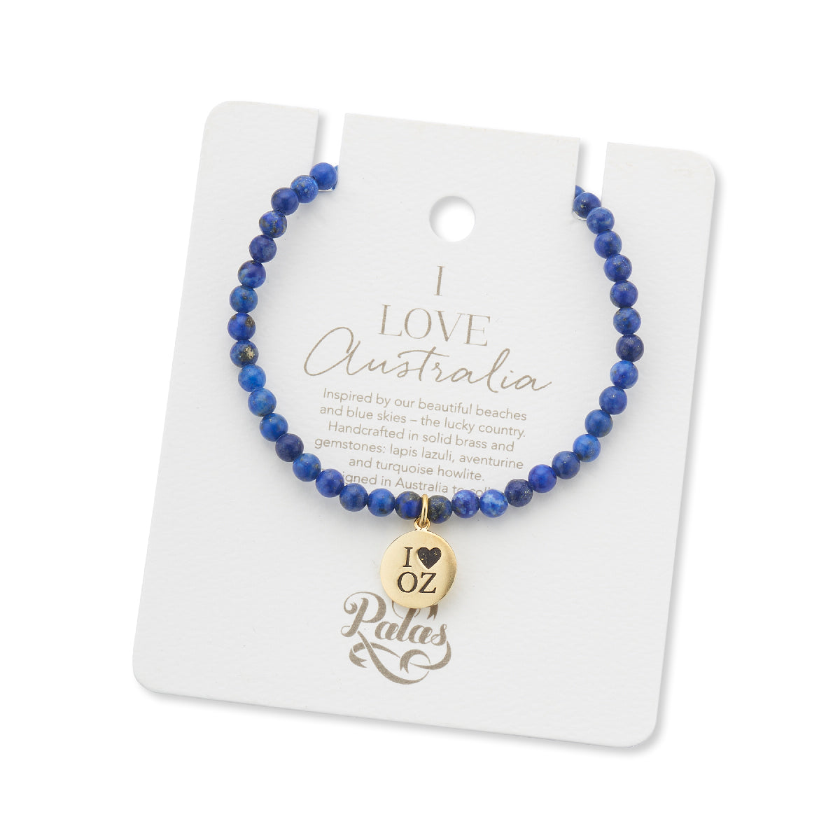 I Love Oz charm lapis lazuli bracelet