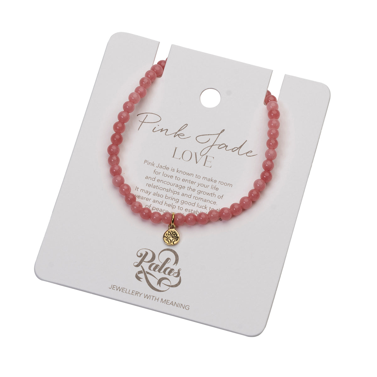 Pink jade healing gem bracelet