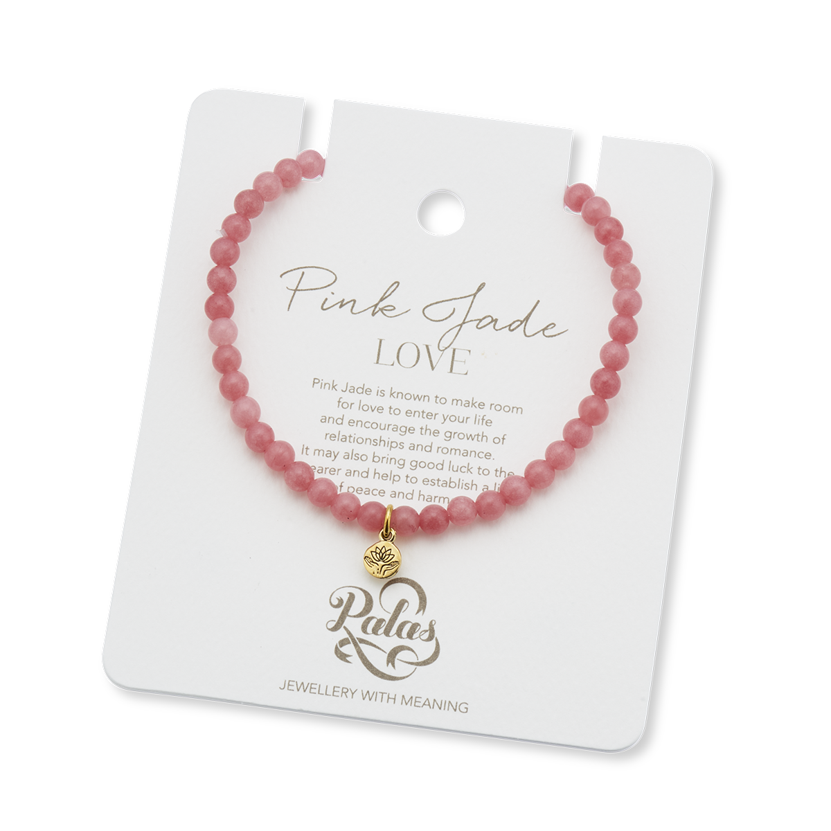 Pink jade healing gem bracelet