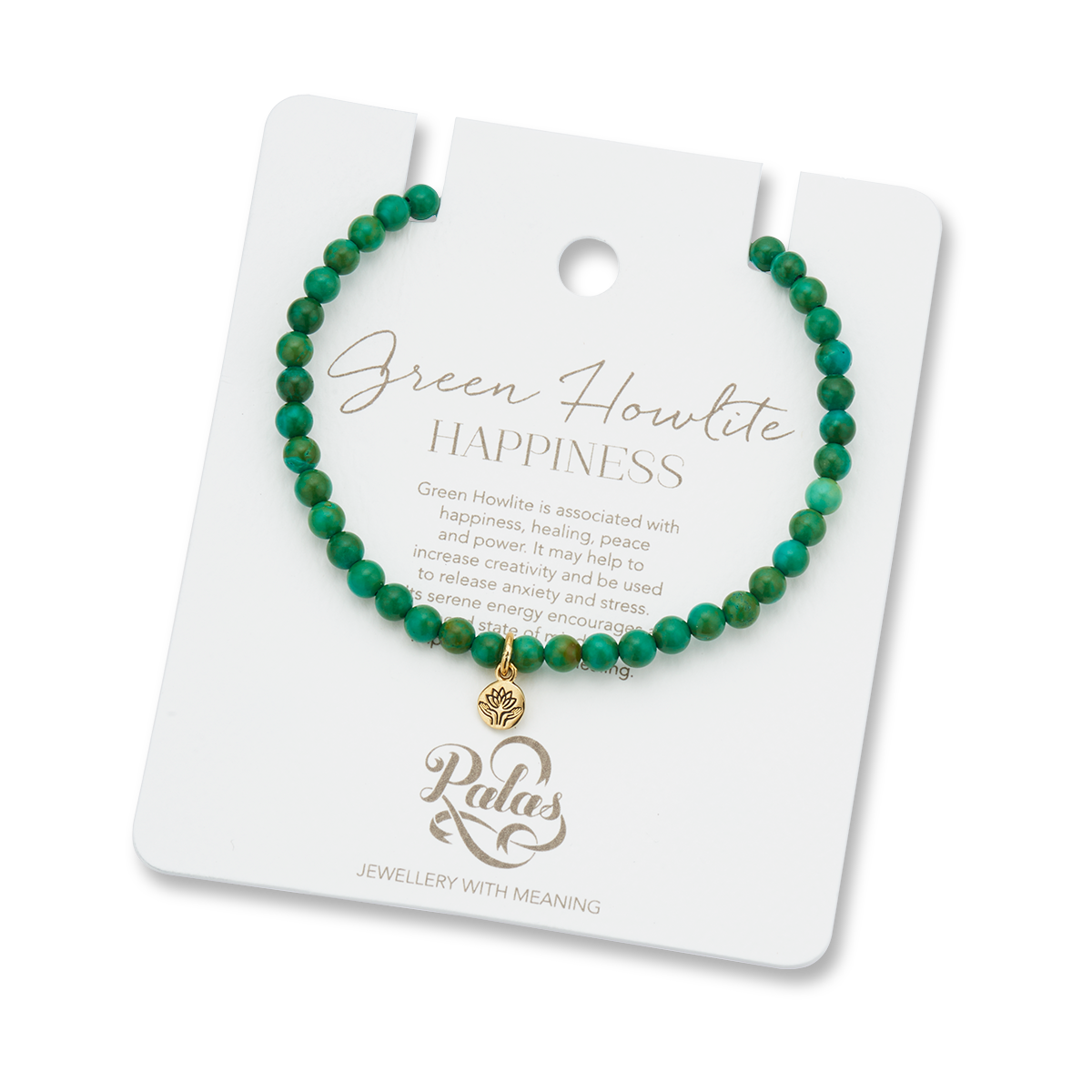 Green howlite healing gem bracelet